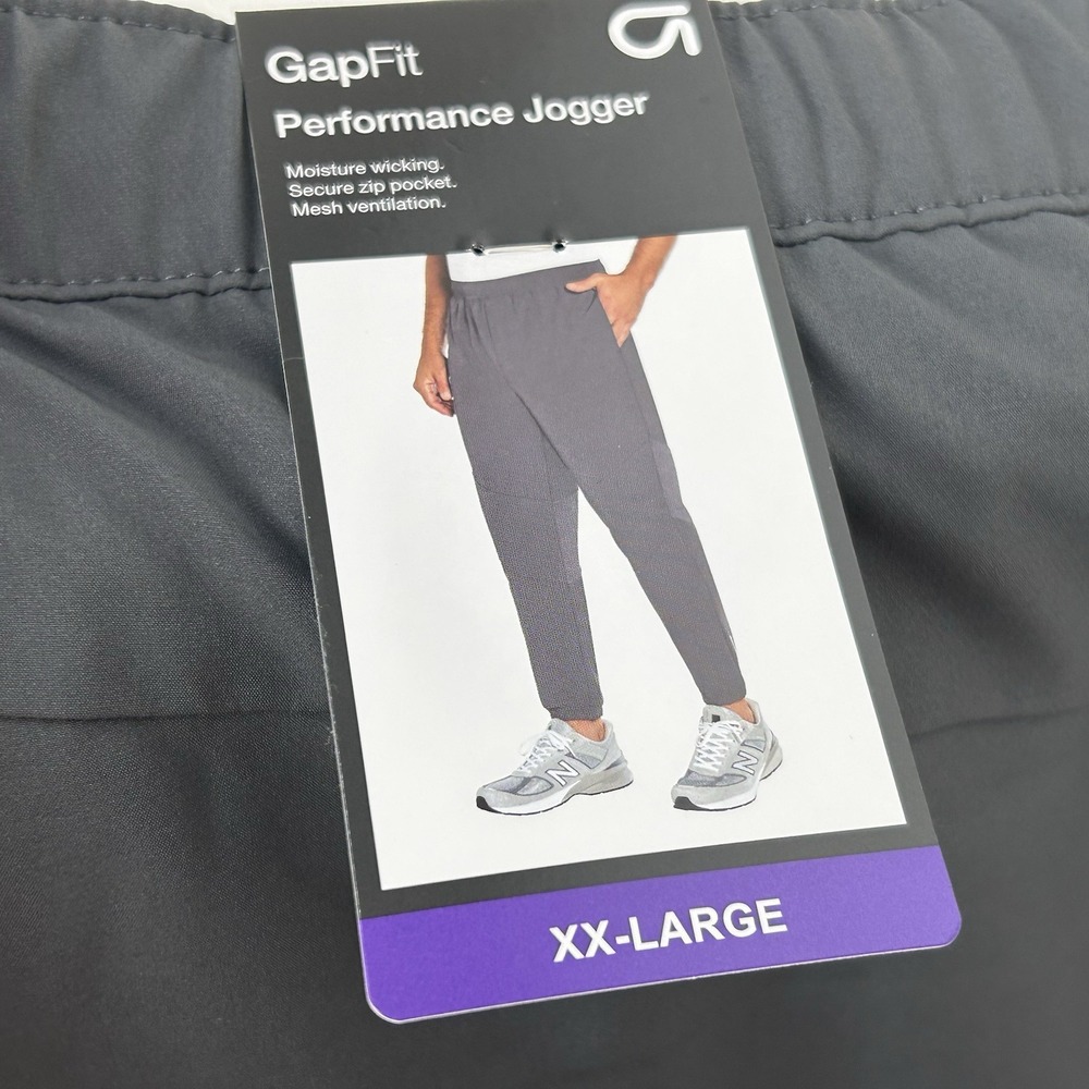 GapFit Performance Joggers Sweatpants Breathable Drawstring Waist Gray Mens 2X